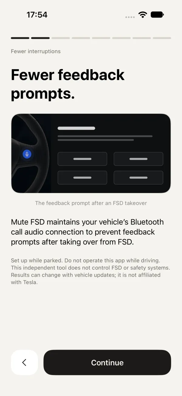 Page 2: Fewer feedback prompts.