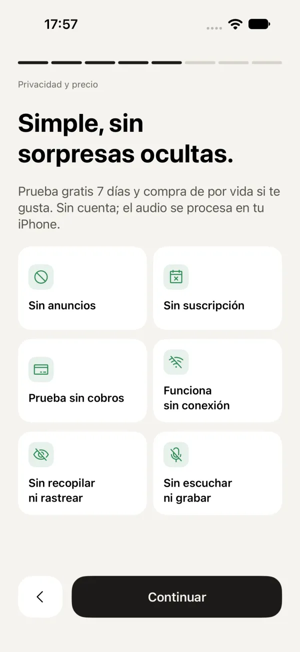 Página 5: Simple, sin sorpresas ocultas.