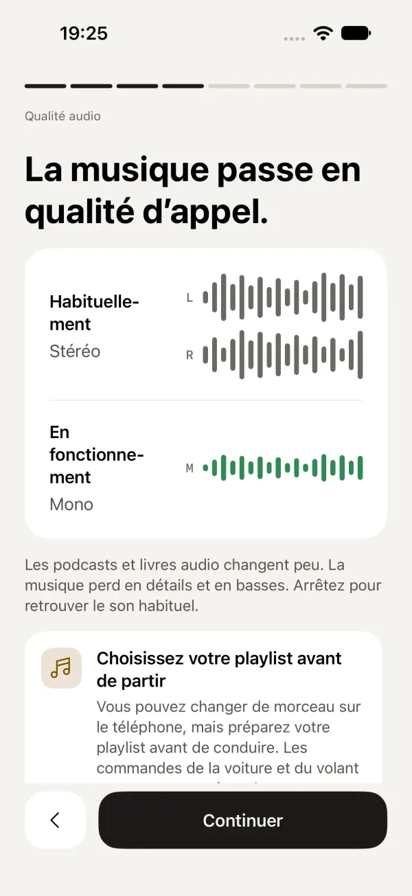 Page 4 : La musique passe en qualité d’appel.